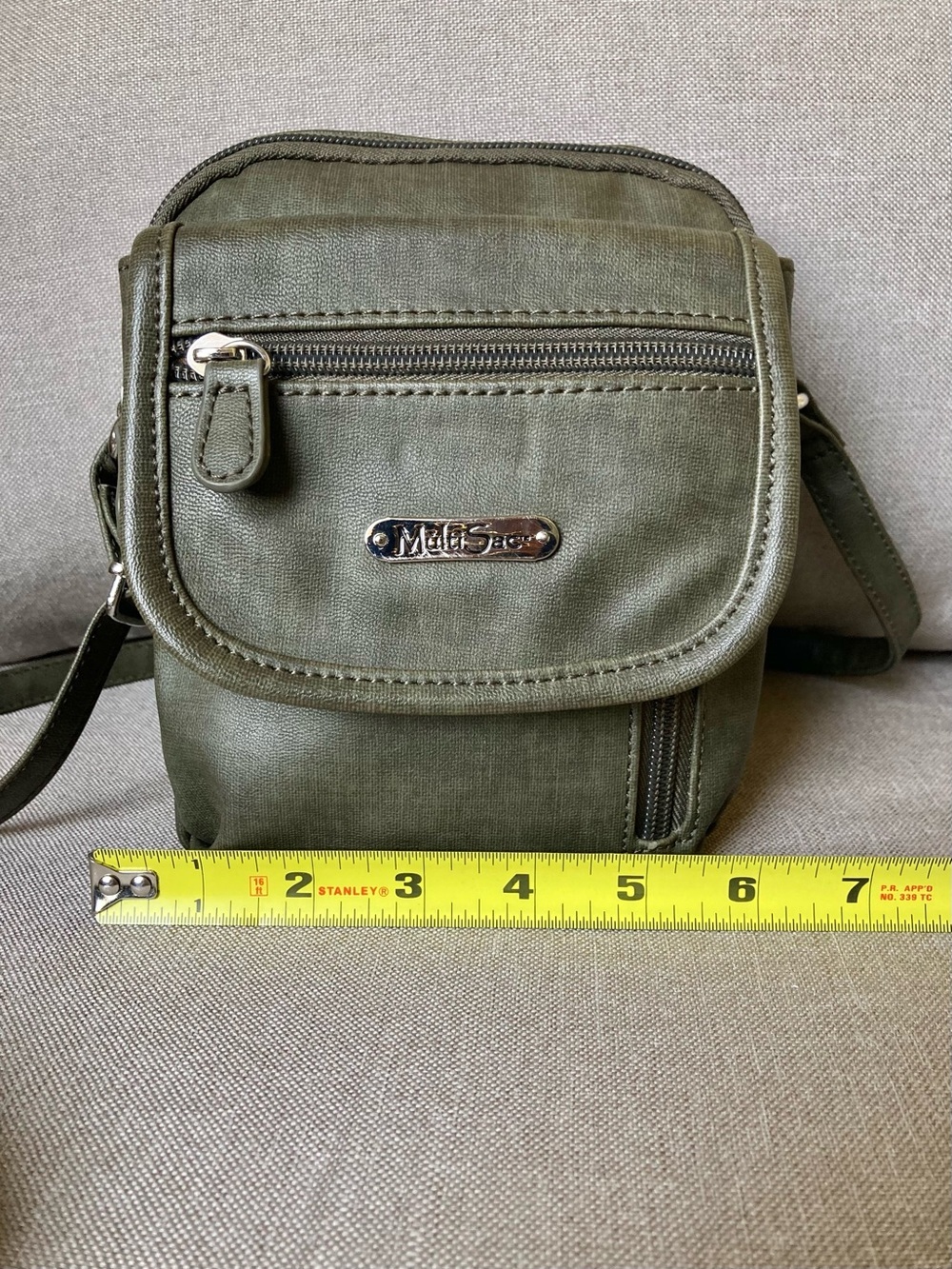 MultiSac Olive Green Crossbody Bag Mini Organizer Travel Purse EUC - Picture 6 of 8